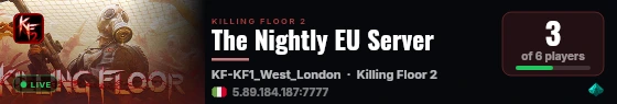 The Nightly EU Server live status badge