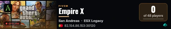 Empire X live status badge