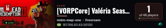 Valéria Season 3 built with VORPCore! live status badge