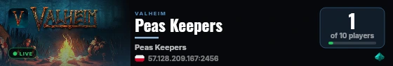 Peas Keepers live status badge