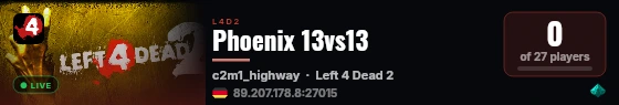 Phoenix 13vs13 live status badge