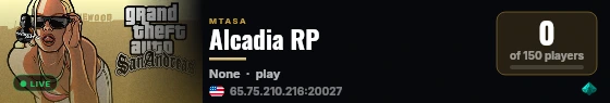 Alcadia RP live status badge
