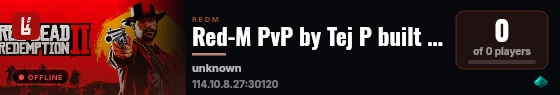 Red-M PvP by Tej P built with RedM Basic Server! live status badge