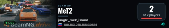 MeT2 live status badge