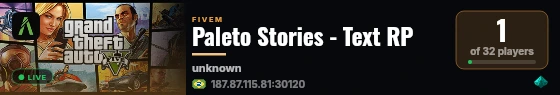 Paleto Stories - Text RP live status badge