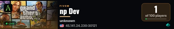 np Dev live status badge