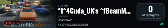 ^I^4Cuda_UK's ^fBeamMP ^1Server live status badge