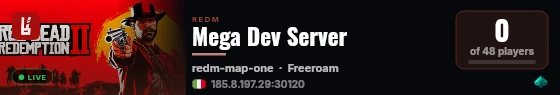 Mega Dev Server live status badge