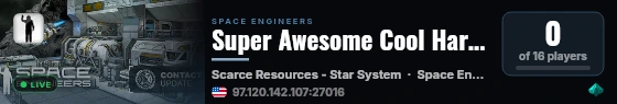 Super Awesome Cool Hardcore Survival live status badge