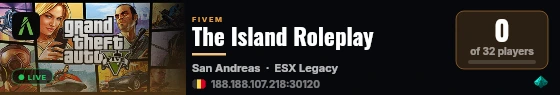 The Island Roleplay live status badge