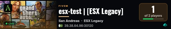 ESX | ESX Legacy live status badge