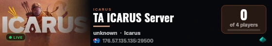 TA ICARUS Server live status badge