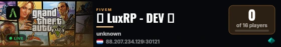 ⚡ LuxRP - DEV ⚡ live status badge
