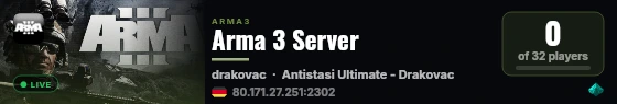 Arma 3 Server live status badge