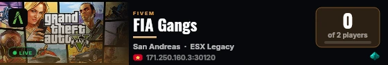 FIA Gangs live status badge