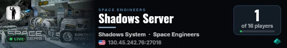 Shadows Server live status badge