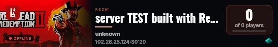 server TEST built with RedM Basic Server! live status badge