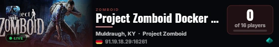 Project Zomboid Docker Server live status badge
