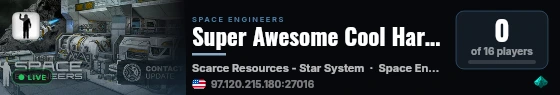 Super Awesome Cool Hardcore Survival live status badge