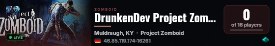 DrunkenDev Project Zomboid live status badge