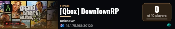 [Qbox] DownTownRP live status badge
