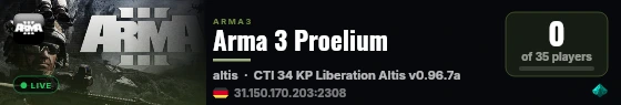 Arma 3 Proelium live status badge
