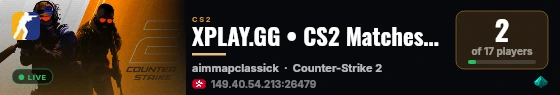 XPLAY.GG • CS2 Matches #275 live status badge