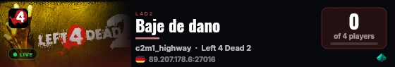 Baje de dano live status badge