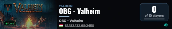 OBG - Valheim live status badge