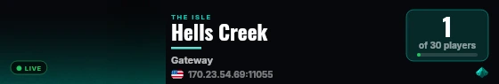 Hells Creek live status badge
