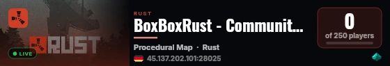 BoxBoxRust - Community Server 217 live status badge