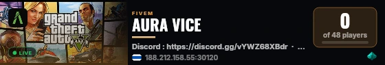 AURA VICE live status badge