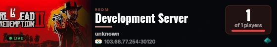 Development Server live status badge
