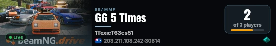 GG 5 Times live status badge