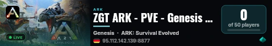 ZGT ARK - PVE - Genesis (EU) - (v361.7) live status badge