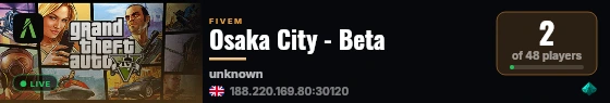 Osaka City - Beta live status badge