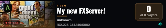 My new FXServer! live status badge