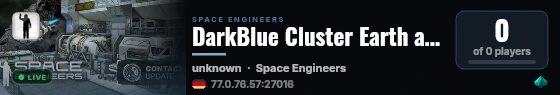 DarkBlue Cluster Earth and Moon live status badge
