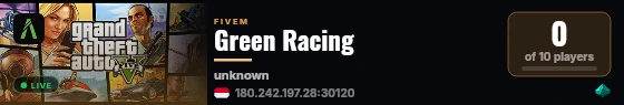 Green Racing live status badge