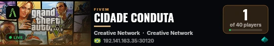CIDADE CONDUTA live status badge