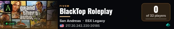 BlackTop Roleplay live status badge
