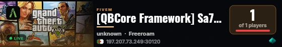 [QBCore Framework] Sa7raCity live status badge