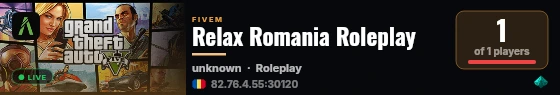 Relax Romania Roleplay live status badge