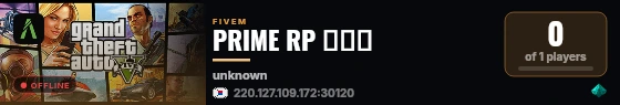 PRIME RP 개발중 live status badge