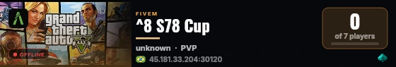 ^8 S78 Cup live status badge