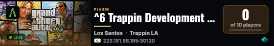 ^6 Trappin Development Server live status badge