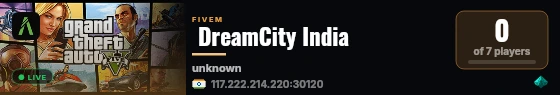  DreamCity India live status badge