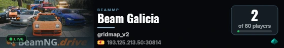 Beam Galicia live status badge