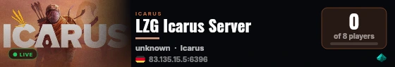 LZG Icarus Server live status badge
