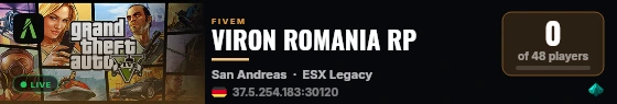 VIRON ROMANIA RP live status badge